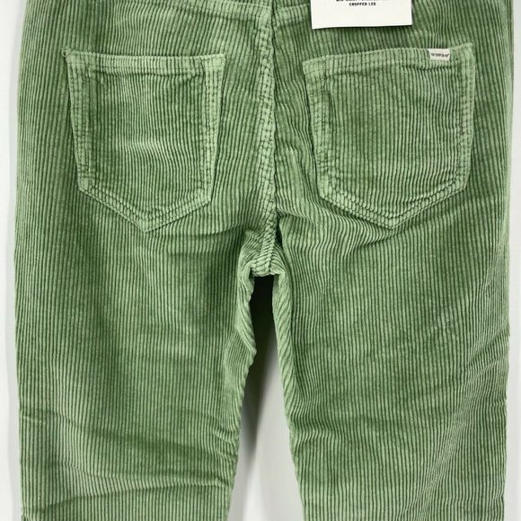 Anthropologie womens Elin the cords straight fit Green Cropped Leg pants - Picture 8 of 11